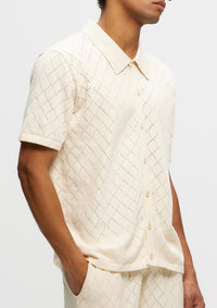 Knitted Polo Shirt (Cream)