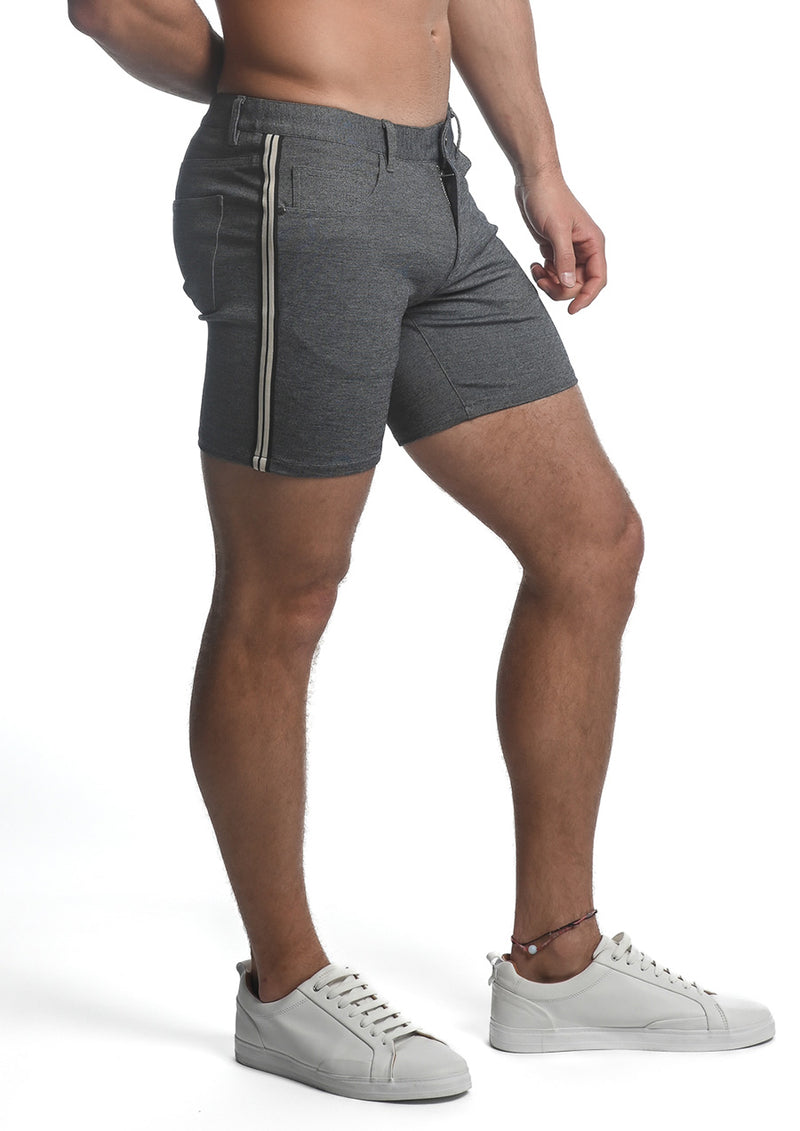 5" Knit Shorts w/Side Stripe (Grey)