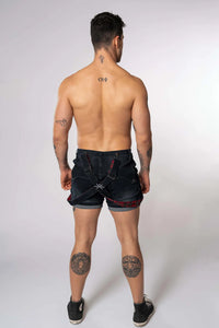 Homar Tartan Strapped Shorts (Dark Brushed)