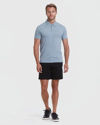 Short Sleeve Polo (Heather Indigo)