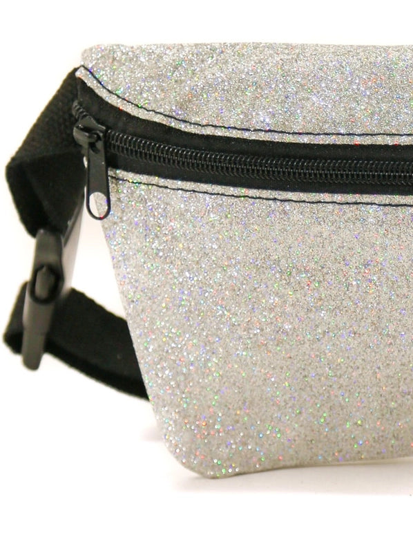 Slim DAZZLER Silver Glitter Fanny Pack