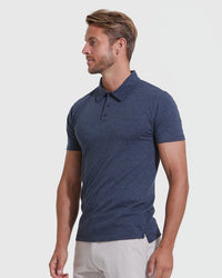 Short Sleeve Polo (Heather Navy)