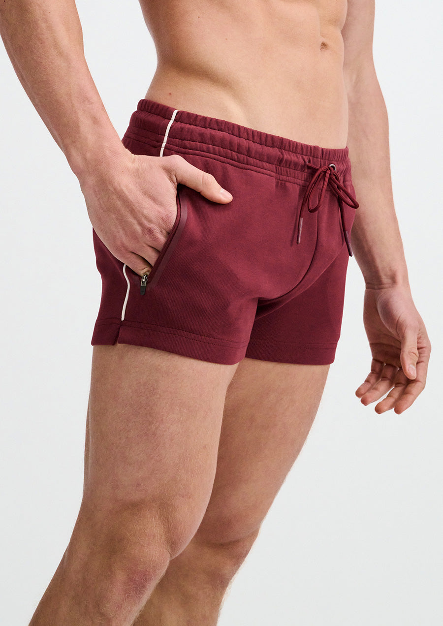 3.5" Retro Knit Gym Shorts (Wine)