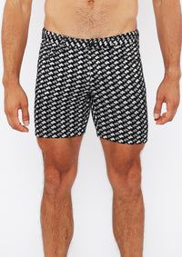 Jacquard Stretch Knit Shorts (Black/Grey Swirls)