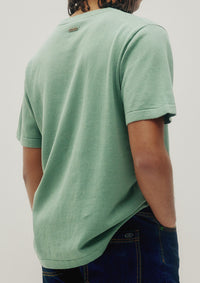 Linen Knit Tee (Aqua)