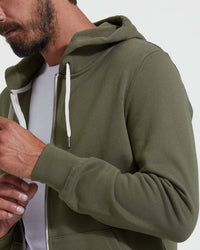 Fleece French Terry Hoodie (Military Green)