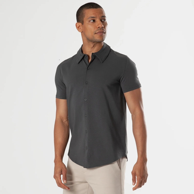 Short Sleeve Button Up Shirt (Carbon)