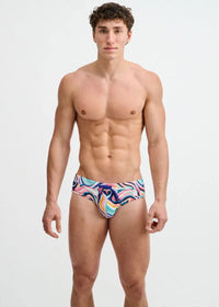 Printed Swim Brief (Teal Swirls)