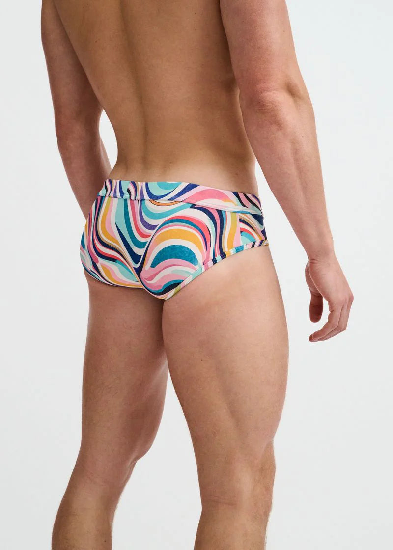 Printed Swim Brief (Teal Swirls)