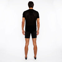 Textured Knit Crew Tee (Black)