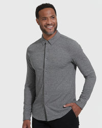 Do-It-All Comfort Button Up Shirt (Heather Grey)