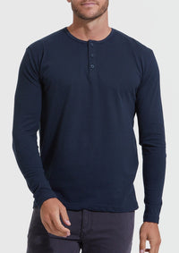 Long Sleeve Henley (Navy)