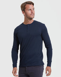 Long Sleeve Henley (Navy)