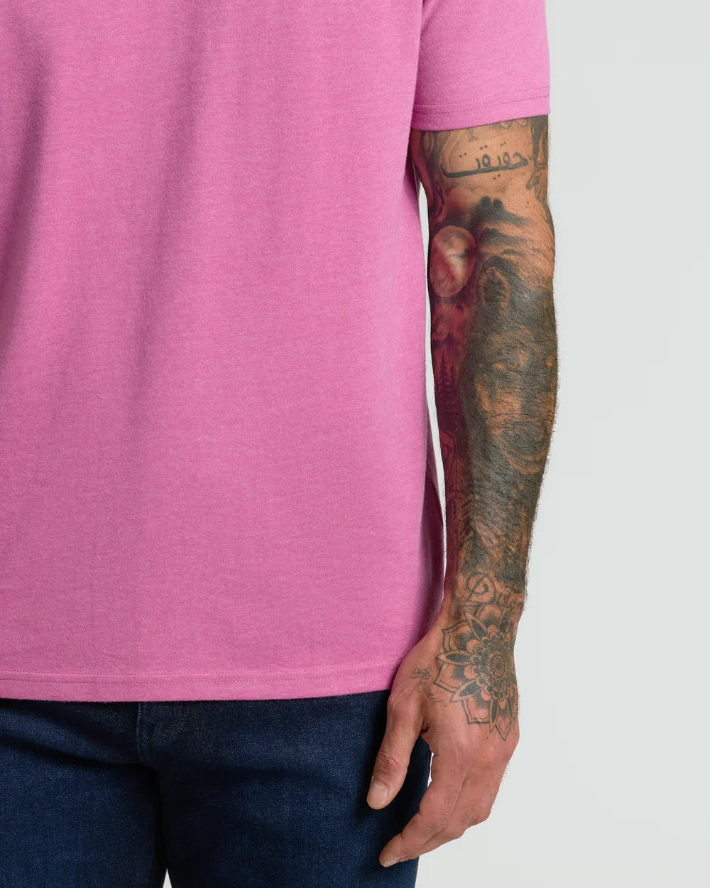 Short Sleeve Crew T-Shirt (Heather Magenta)