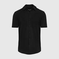 Short Sleeve Button Up Shirt (Black)