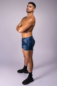 Romey Raw 3" Denim Short (Dark Wash)