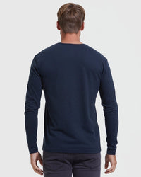 Long Sleeve Henley (Navy)