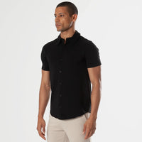 Short Sleeve Button Up Shirt (Black)