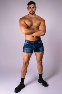 Romey Raw 3" Denim Short (Dark Wash)