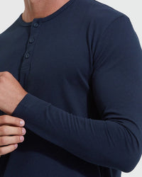 Long Sleeve Henley (Navy)