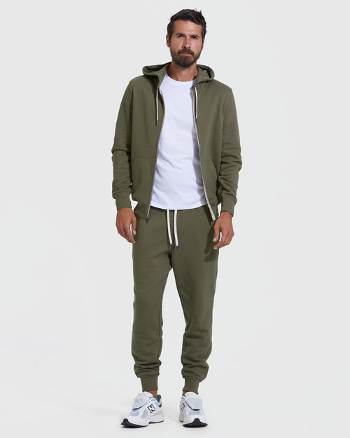 Fleece French Terry Hoodie (Military Green)