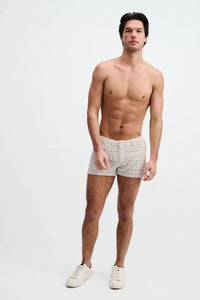 3" Tweed Look Jacquard Knit Shorts (Amber/Blue)