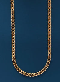 5mm 14K Gold Plated Bevel Cuban Chain