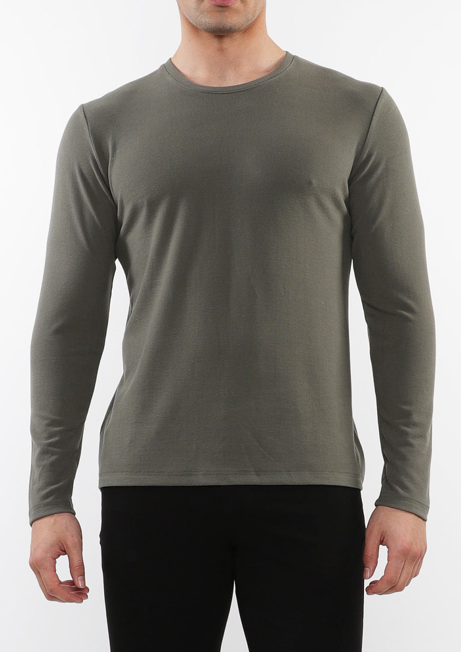 Stretch Knit Long Sleeve Crew (Kelp)