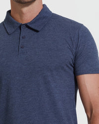 Short Sleeve Polo (Heather Navy)