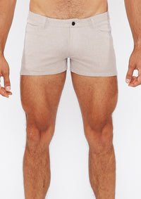 3" Two-Tone Melange Knit Short (Burnt Biscuit)