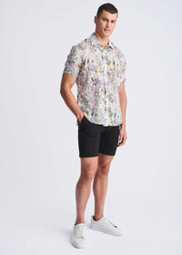 Printed Linen/Tencel Shirt (Orchid/Coral)