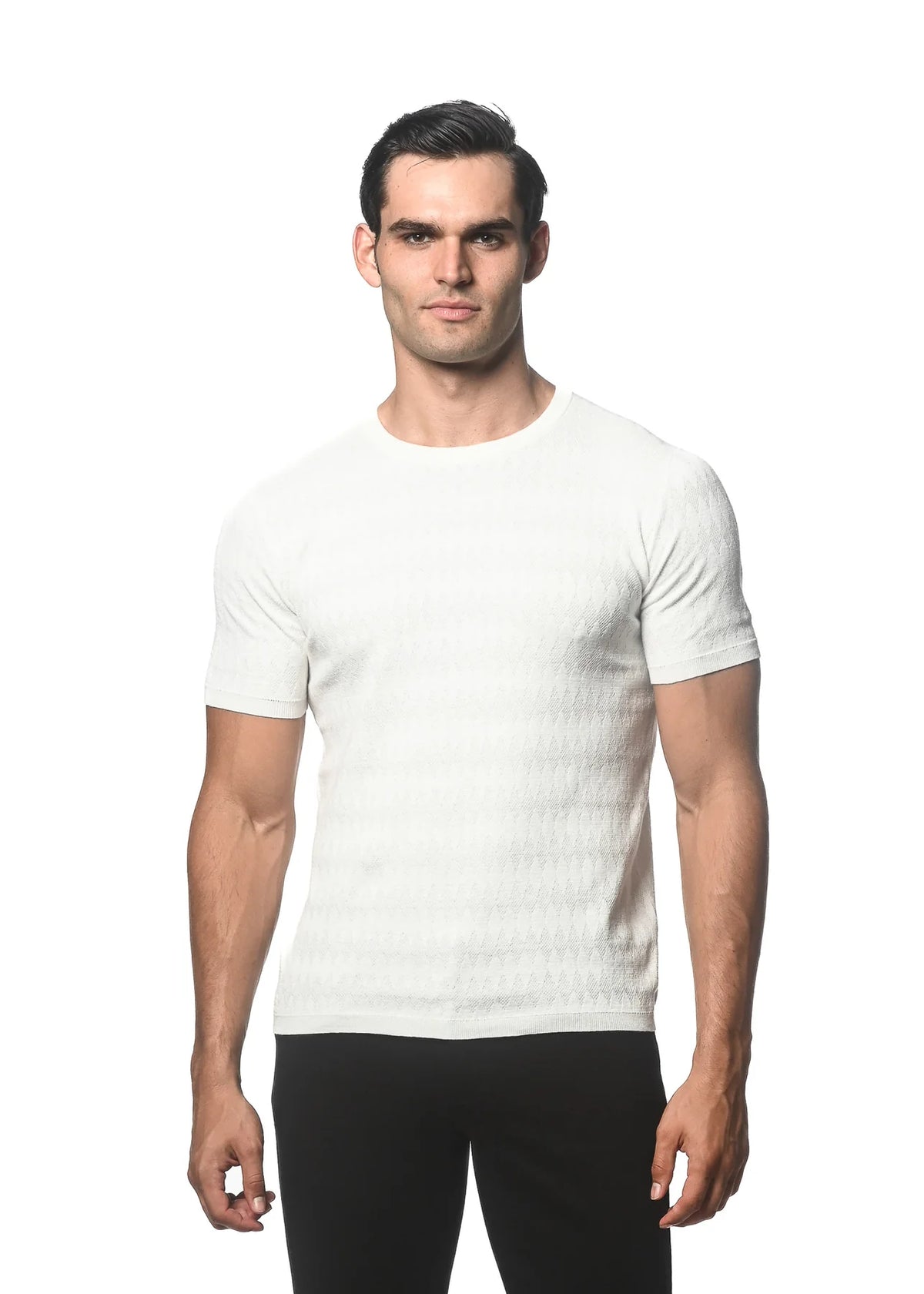 Textured Knitted Tee (Off White)
