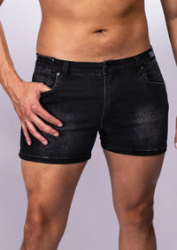 Ceetee 4" Denim Shorts (Black)