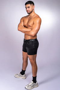 Ceetee 4" Denim Shorts (Black)
