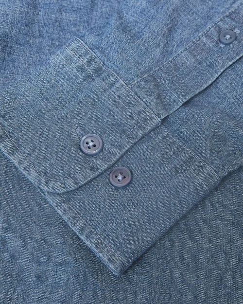 Long Sleeve Chambray Shirt (Light Indigo)