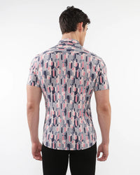 Performance Short Sleeved Shirt (Blush Grey Swirls)