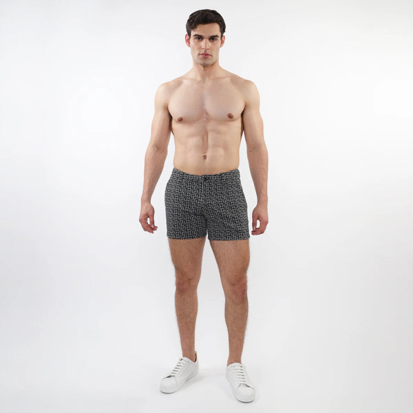 5" Textured Stretch Knit Short (Charcoal Black Maze)