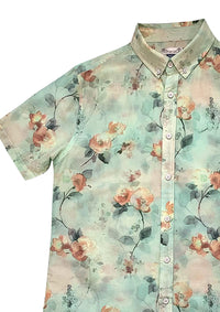 Watercolor Floral Silk Blend Shirt