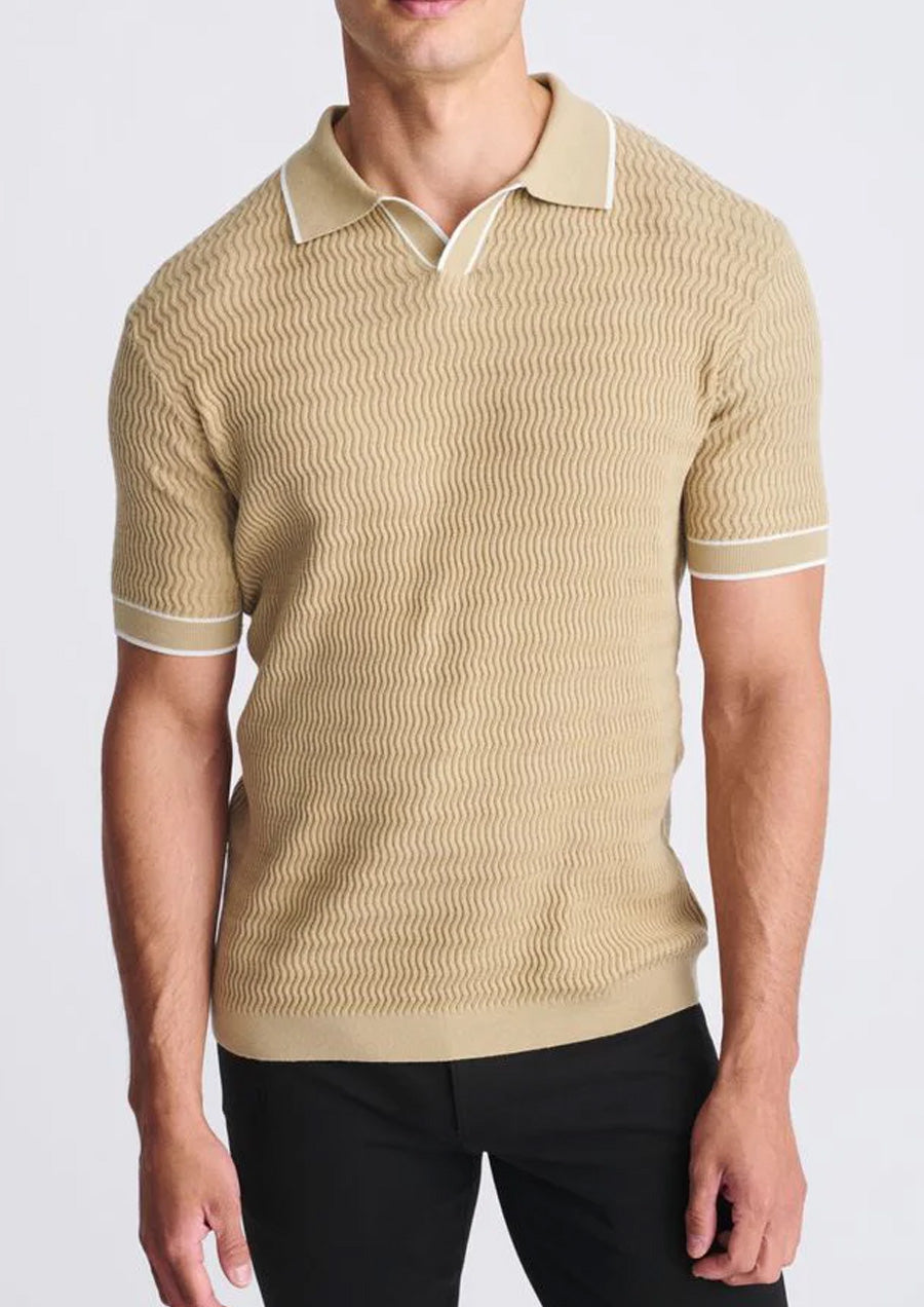 Johnny Collar Knit Polo (Nutmeg)