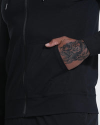 Full Zip Active Comfort Hoodie (Black)