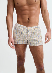 3" Tweed Look Jacquard Knit Shorts (Amber/Blue)