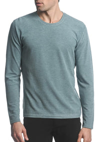 Stretch Knit Long Sleeve Crew (Pool)