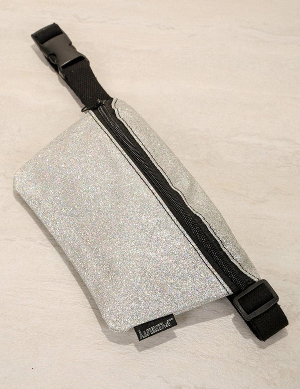 Slim DAZZLER Silver Glitter Fanny Pack