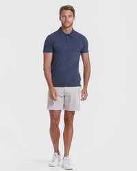 Short Sleeve Polo (Heather Navy)