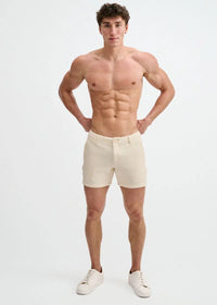 Textured Knit Chino Shorts (Ecru)
