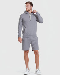 Hooded Pullover Fleece French Terry (Heather Gray)