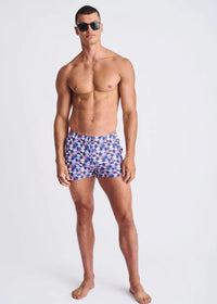 Printed Seersucker Swim Shorts (Purple/Wisteria Swirls)