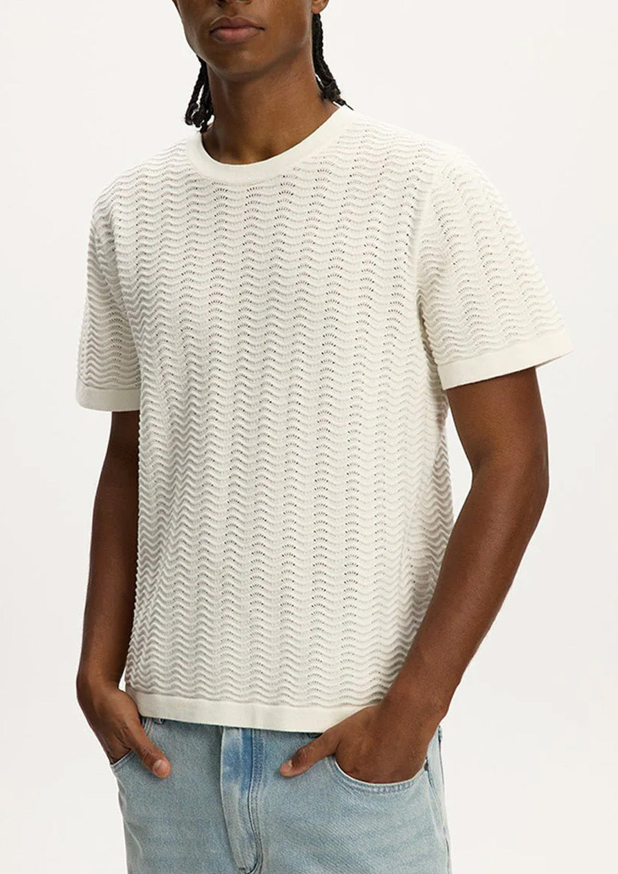 Wave Knit Tee (Flat White)