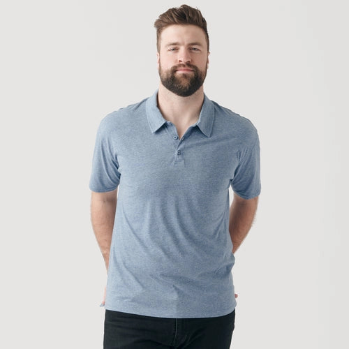 Short Sleeve Polo (Heather Indigo)