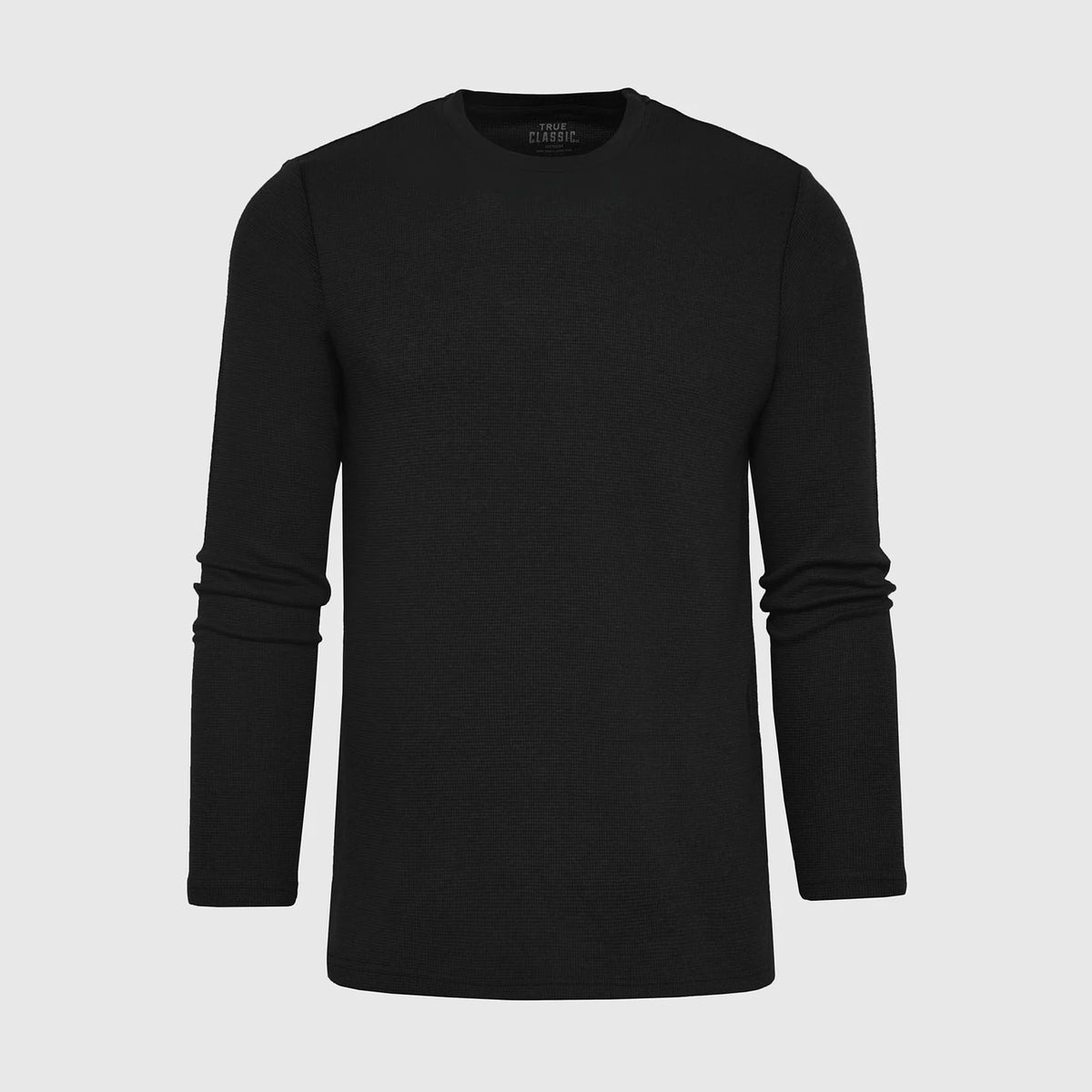 Long Sleeve Waffle Tee (Black)